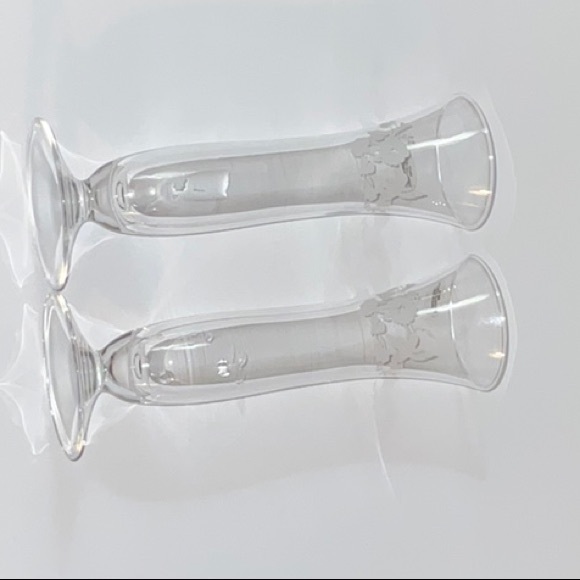Avon Over 24% Lead Crystal Etched Bud Vase Set of Two Made in France Vintage - Picture 3 of 11
